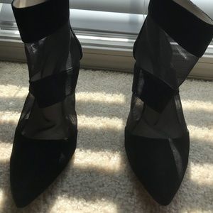 Zara Black Net Mesh Ankle Boot